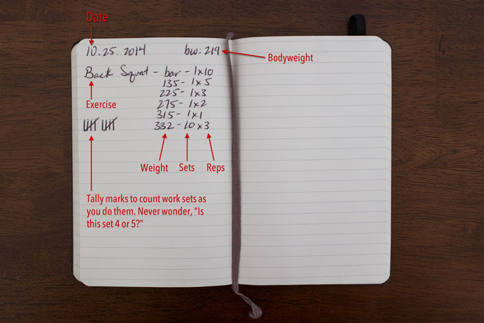 What computer program can you use to make your workout log for your exercise?